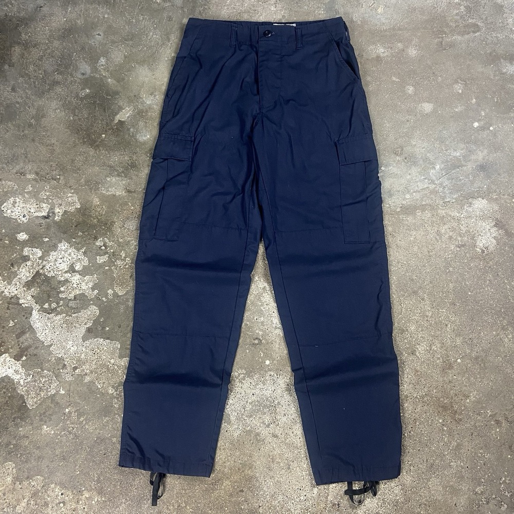 Vintage Camco Cargo Pants Size 33x33 Navy Blue Rip stop Button Fly Work Wear